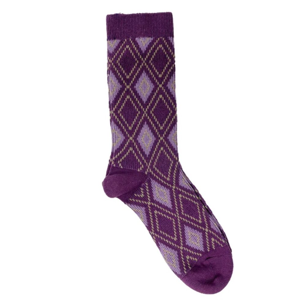NWT Charley Purple Diamond Crew Socks